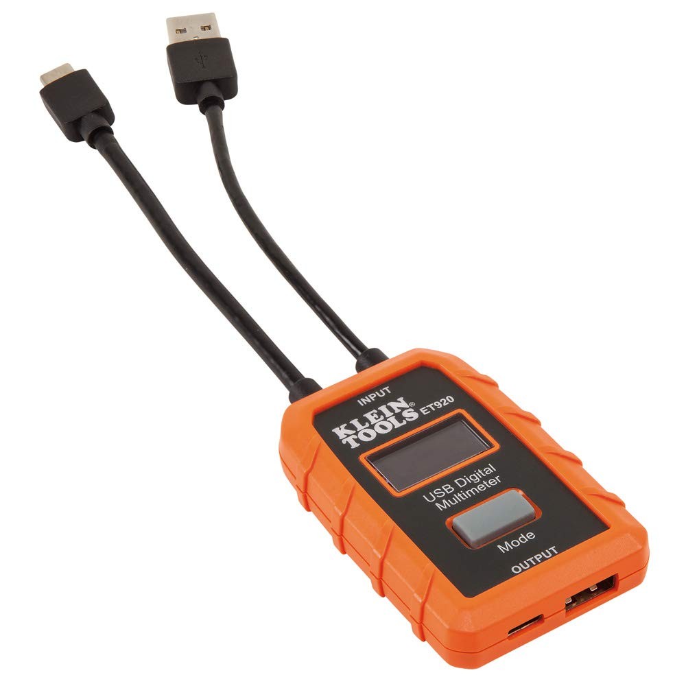 Klein Tools ET920 USB Power Meter, USB-A and USB-C Digital Meter for Voltage...