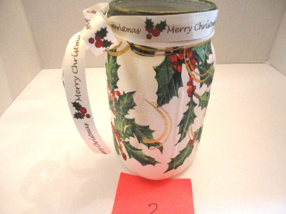 Decoupage Quart Mason Jar ( Handmade)
