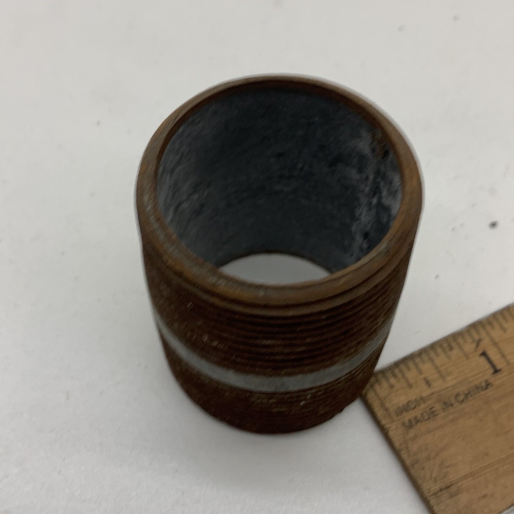 (2-Pack) 1-1/4" NPT x 2" Threaded Galvanized Steel Pipe Nipple