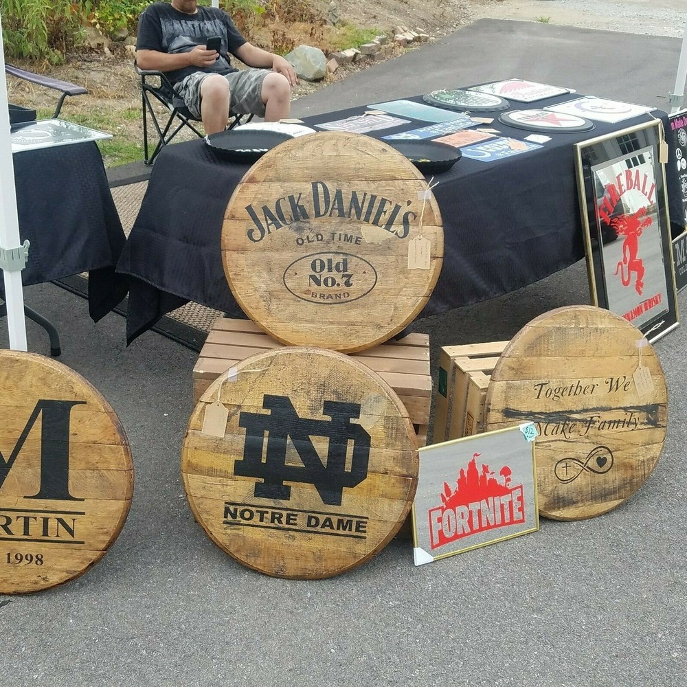 Whiskey Barrel Top Customized logos NFL home decor