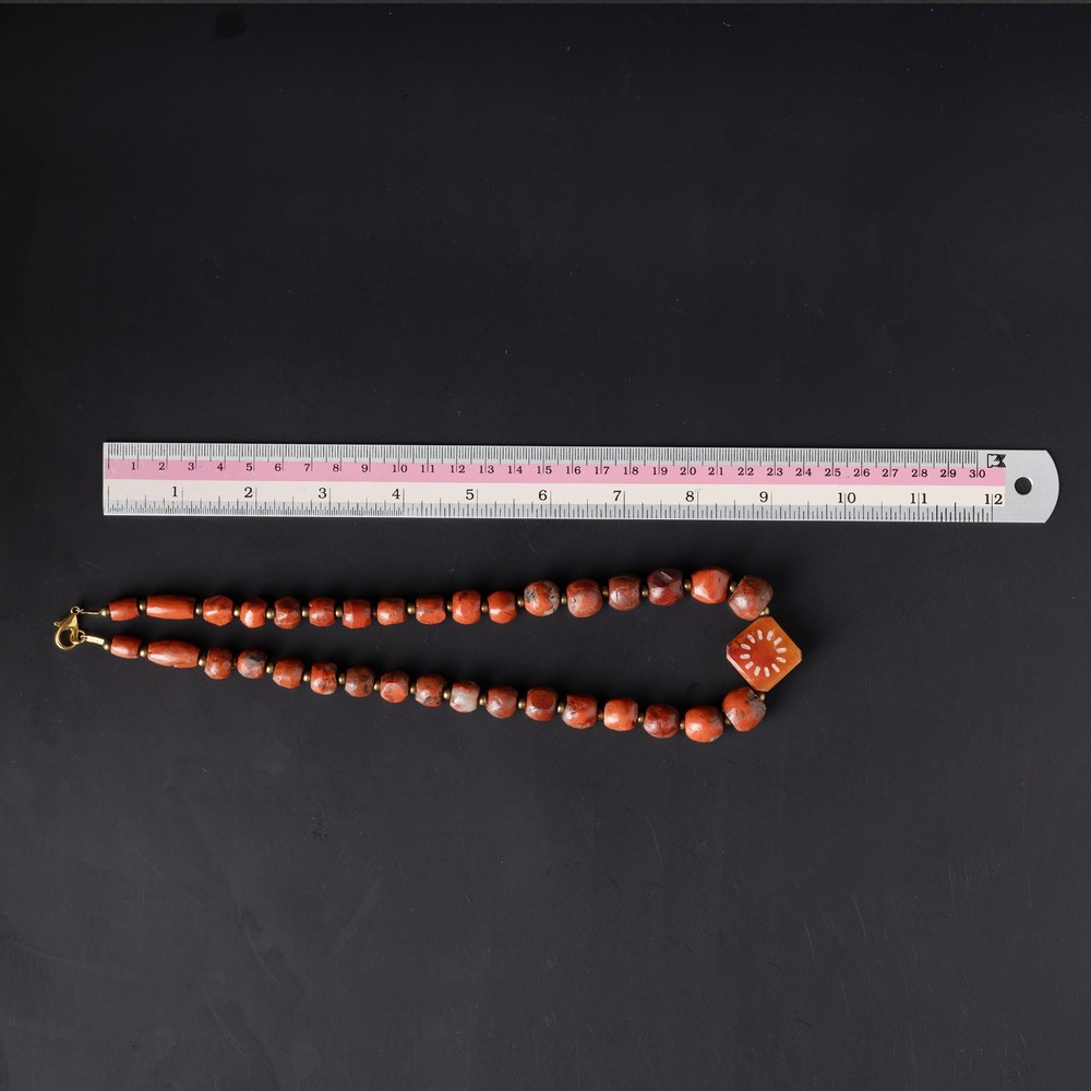 Ancient Bronze Age Jasper Bead Necklace