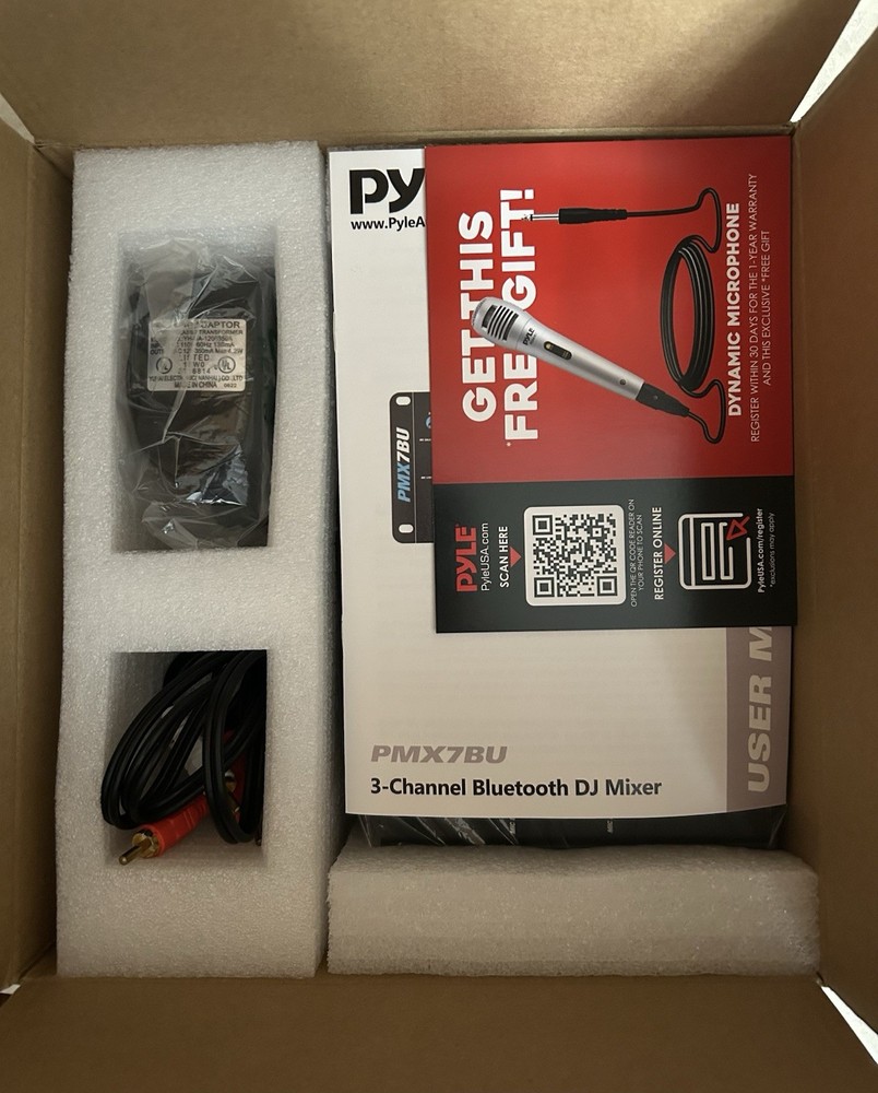 Pyle PMX7BU.5 3 Channel Bluetooth DJ Sound Board Mixer System