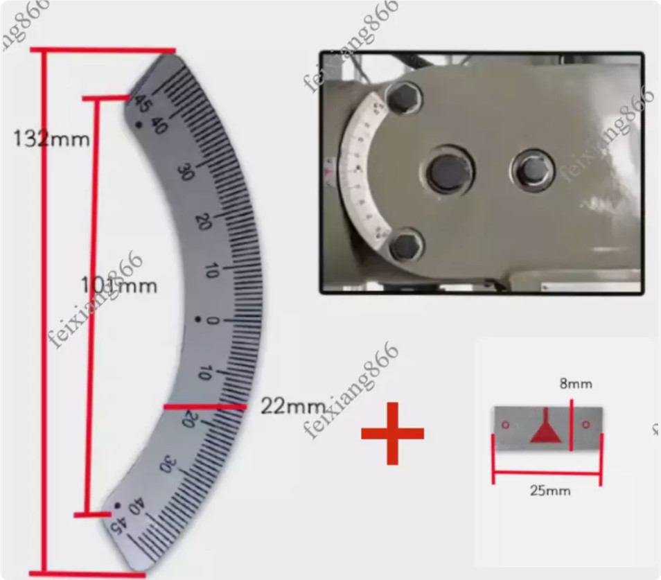 Milling Machine 45-0-45 Scale Ruler Aluminum Arc Scale Angle Ruler And Pointer