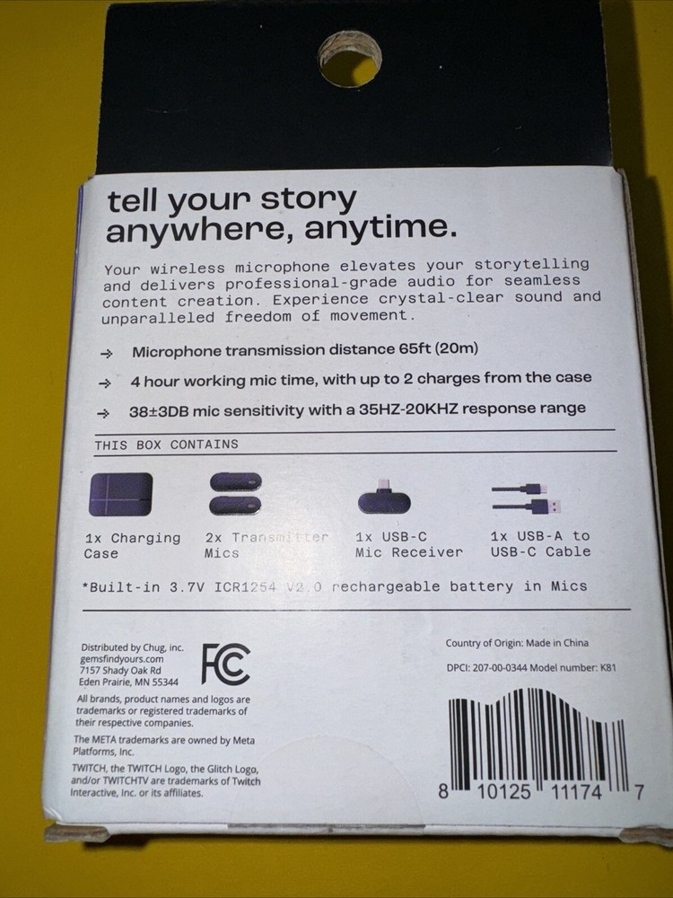 NORTH Wireless Microphone with Charger (USB-C)