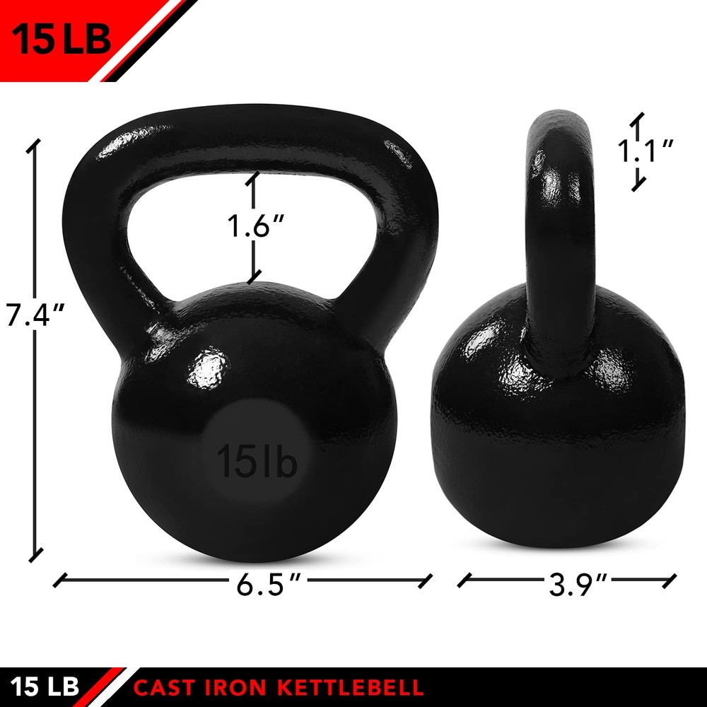 Kettlebell Weights Cast Iron 15 LB