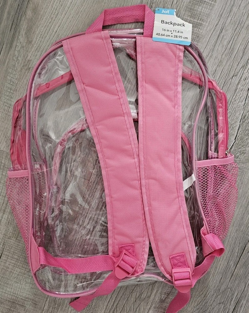 JOT 16" Kids Clear Pink Backpack