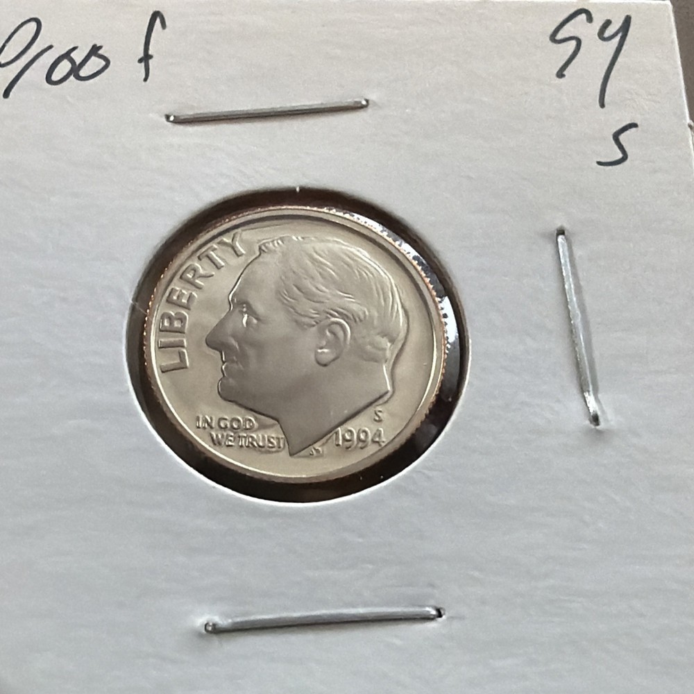 1994 S Proof Roosevelt Dime - From a Clad Proof Set Free Shipping