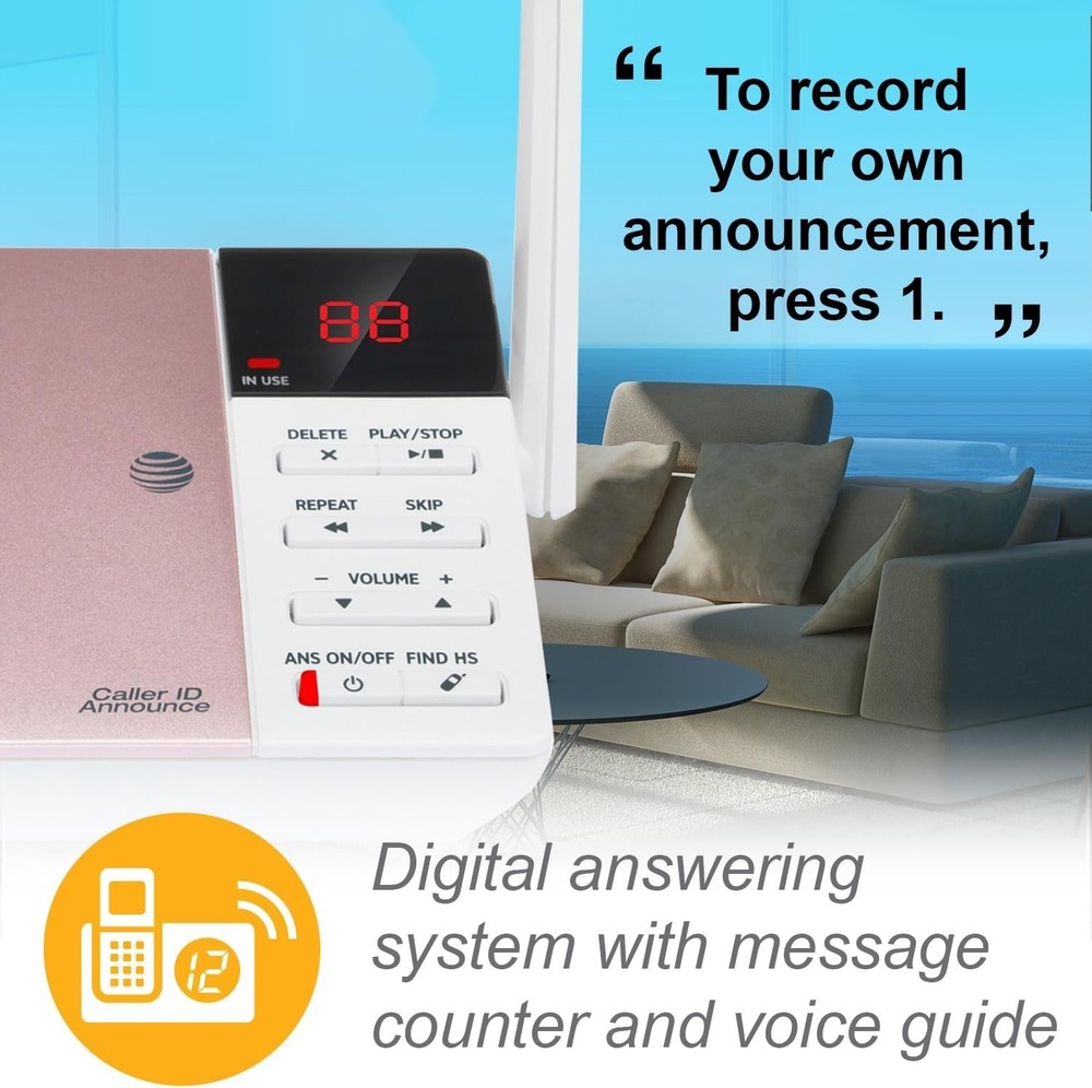 Large Screen Cordless Phone with Answering Machine