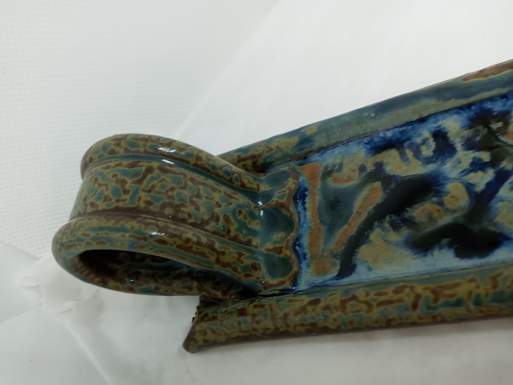 Vtg. Glazed Ceramic Incense Holder . Signed Ray