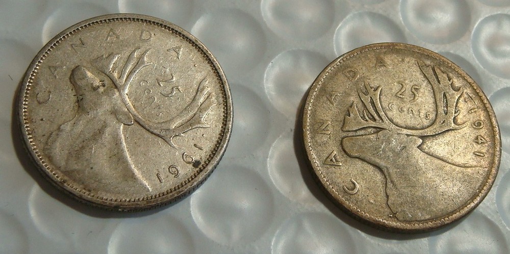 1941 AND 1961 CANADIAN SILVER QUARTERS