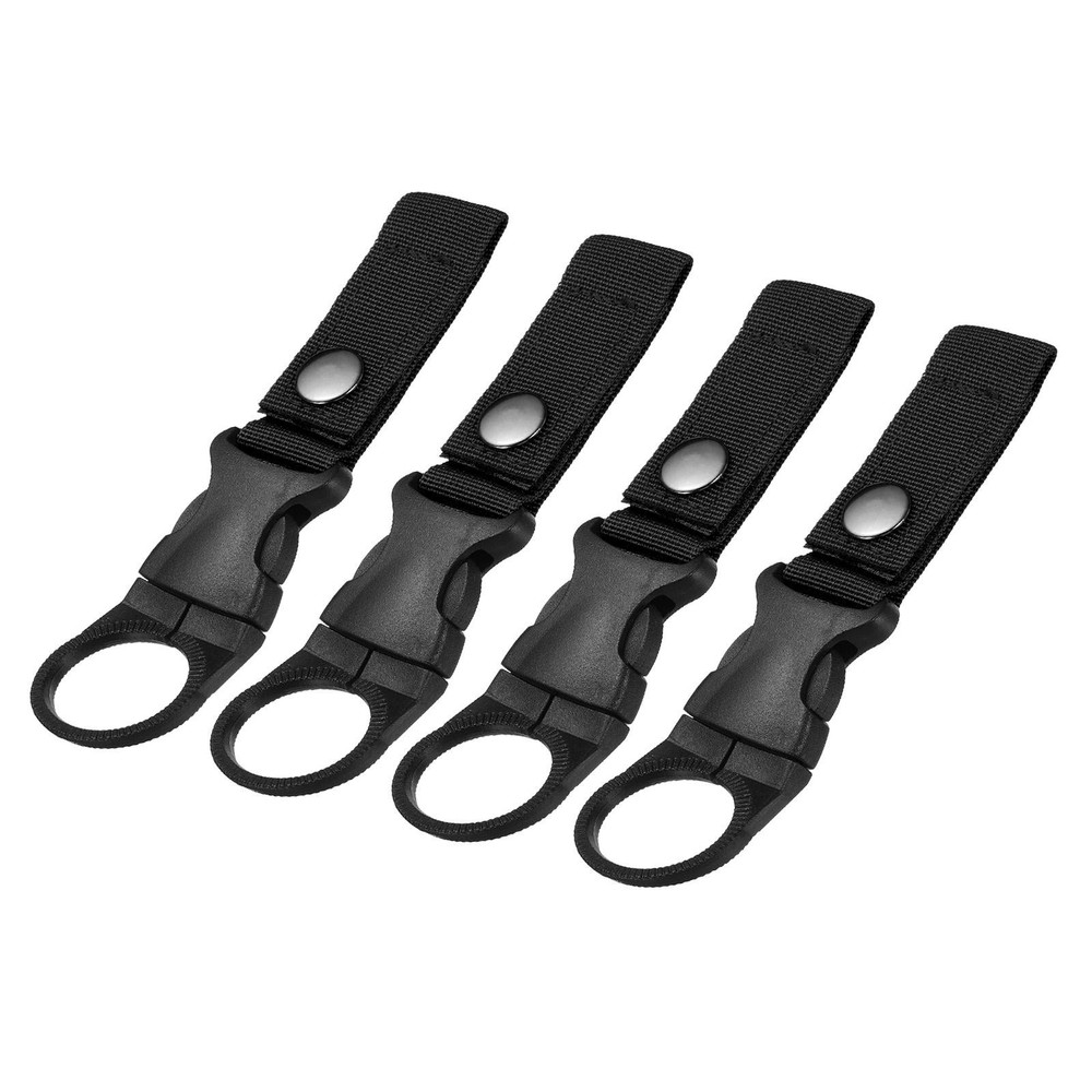 Bottle Hanging Buckle for Backpack Belt Black 4 Pack