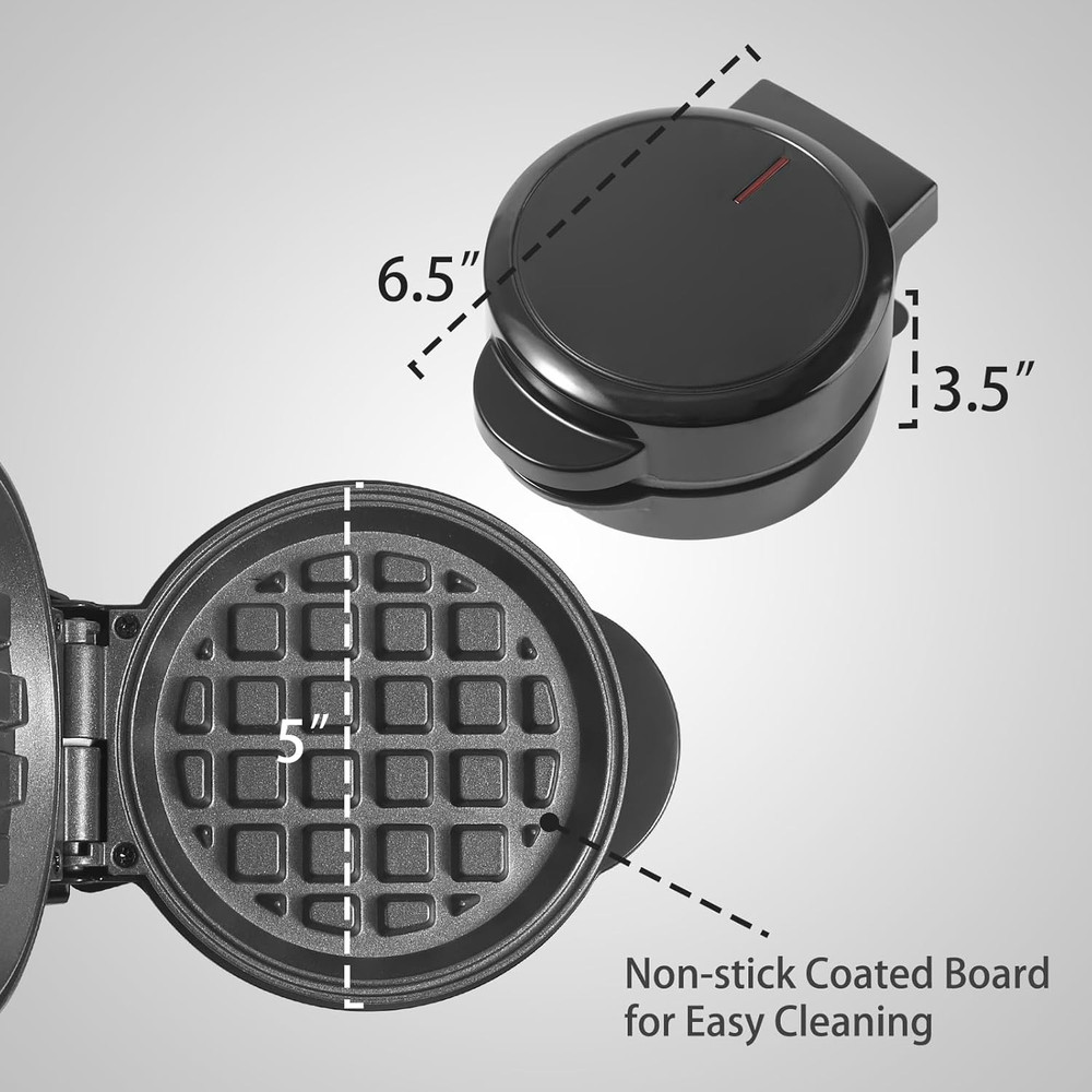 Mini Waffles Maker, Small Waffle Irons Non-Stick, Breakfast Belgian Waffles