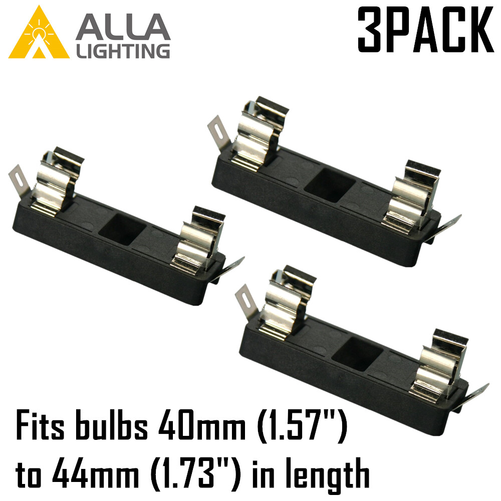 3x 42MM Festoon Bulb Socket Base Holder Metal Contact for LED & Halogen Lamps