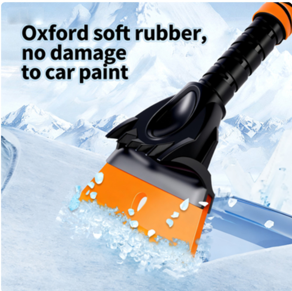 360°Rotatin 35.4″Extendable Snow Brush and Ice Scraper, Telescoping Ice Scraper
