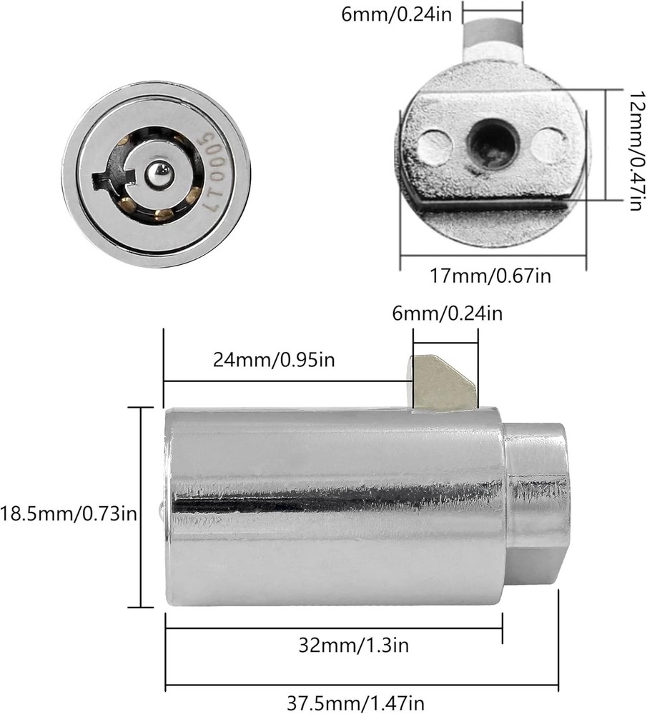 2 Set Vending Machine Lock and Key (Keyed Alike), High Security Black, Silver