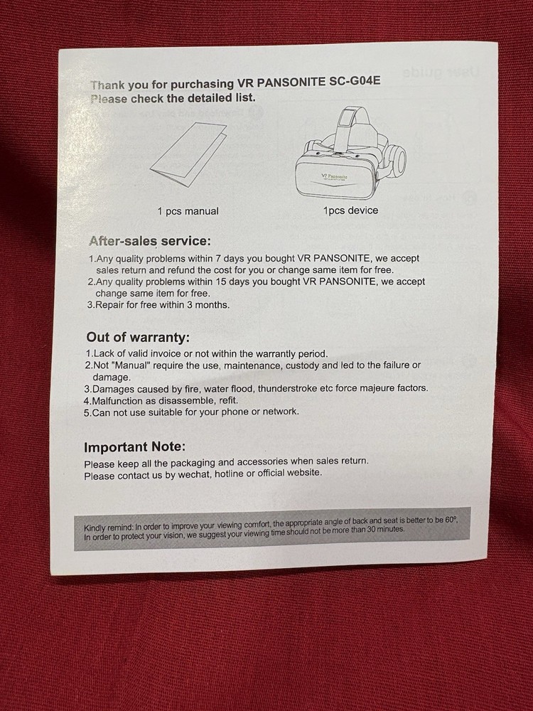 Pansonite Virtual Reality Glasses