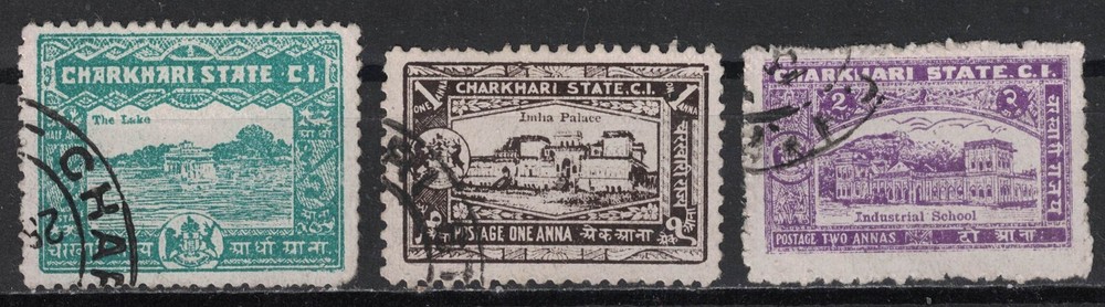 INDIA CHARKHARI:1931 SC#28-30 Used   T
