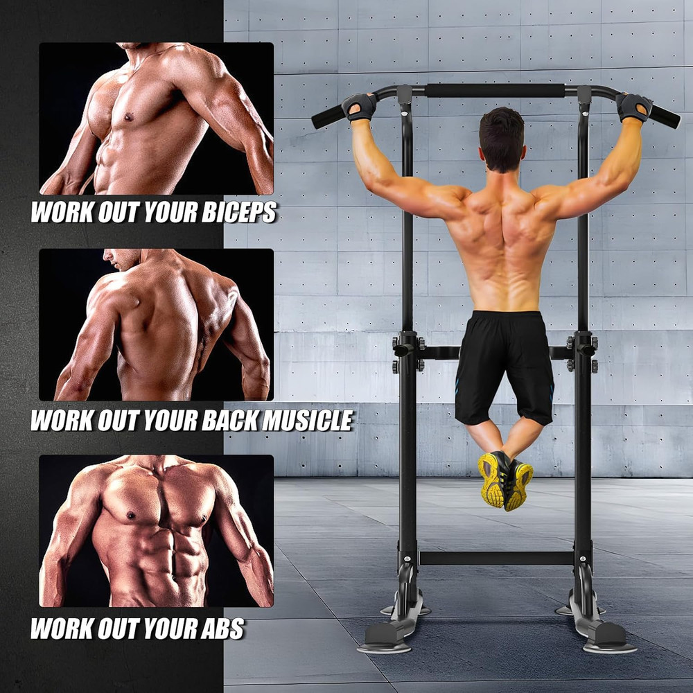 Power Tower Pull up Bar Station, Free Standing Pull up Rack Dip Station for Home