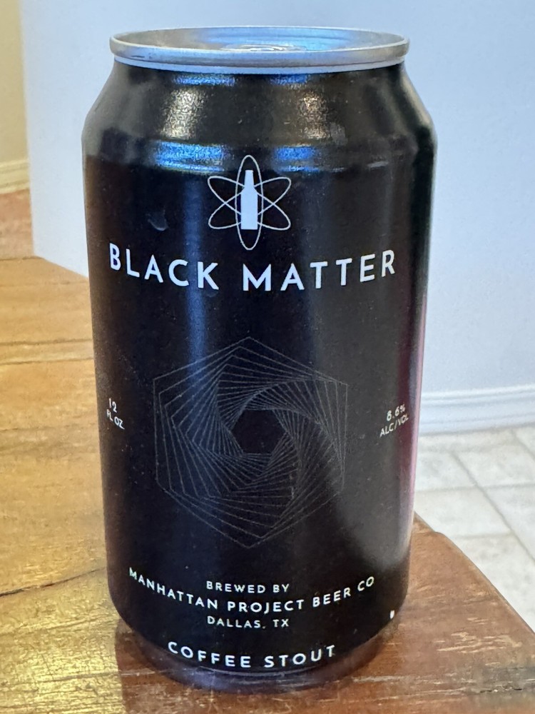 Manhattan Project Black Matter Coffee Stout - Empty Beer Can - Texas