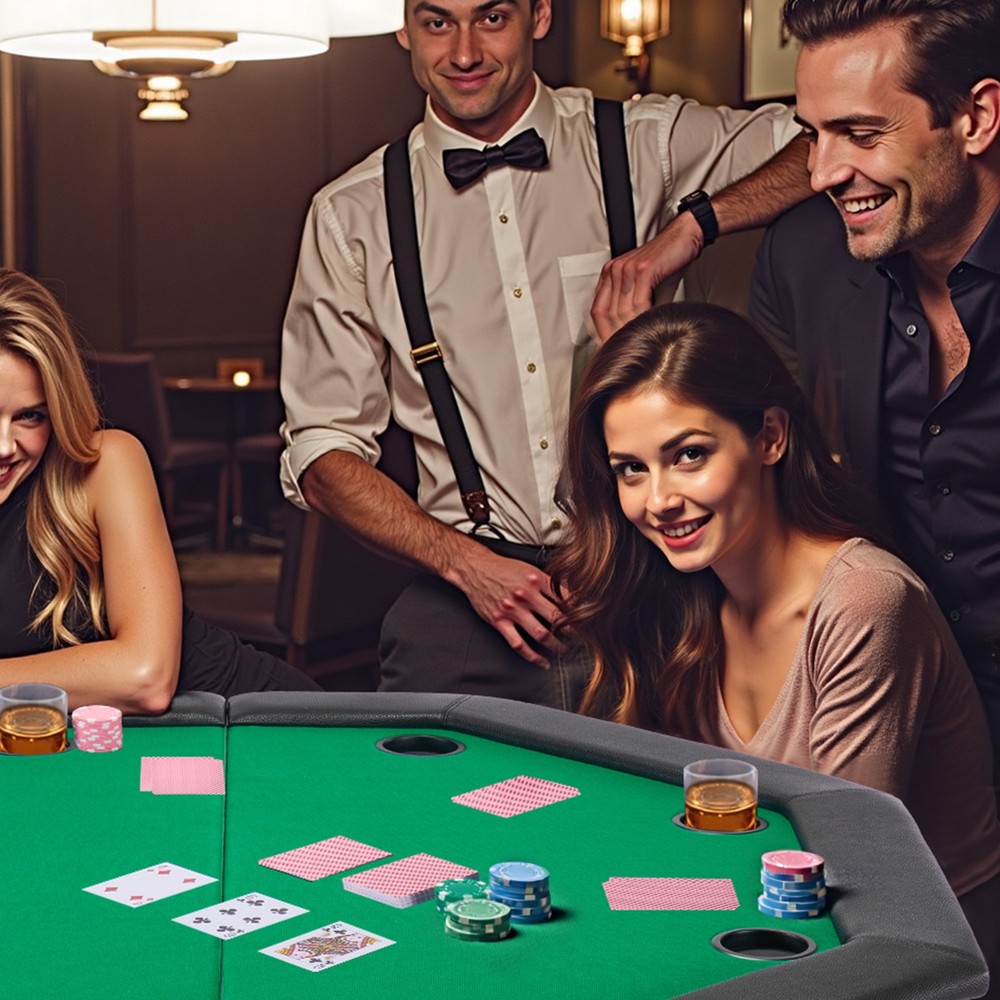 VEVOR 48 in Octagonal Folding Poker Table Foldable 8 Player Casino Texas Table