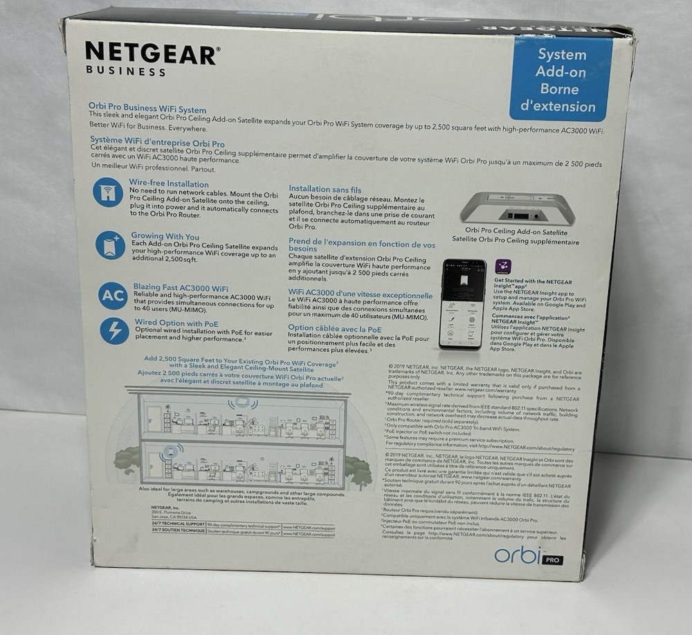 NETGEAR Orbi Pro SRC60-100NAS Wireless Range Extender – IEEE 802.11ac –FREE SHIP