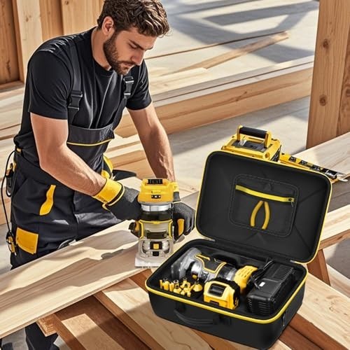 Compact Router Case for 20V Max XR Cordless Router - Tool Storage Bag for Bits,