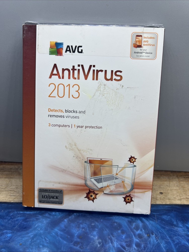 Retro PC Software Avg Anti-virus 2013 Includes AVG For Android New Sealed
