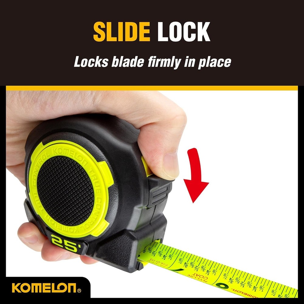 25ft True Control Tape Measure with Intuitive Retraction Control for Precision