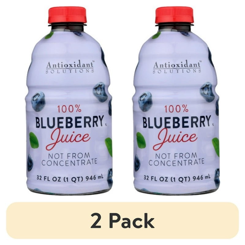 (2 Pack) Antioxidant solutions 100% Blueberry Juice Not From Concentrate......