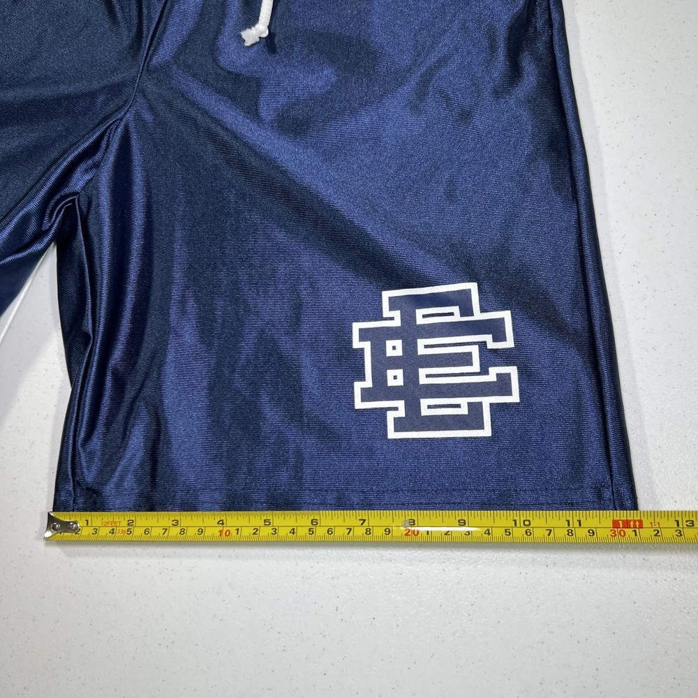 Eric Emanuel Mens Navy Blue Mesh Athletic Shorts Size Medium Drawstrings
