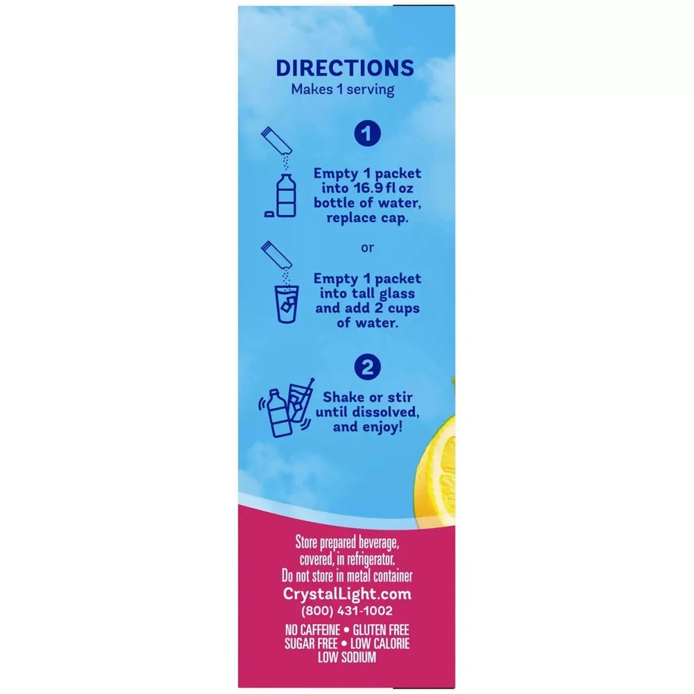 Crystal Light RASPBERRY LEMONADE 10 packets EXP 4/2027+