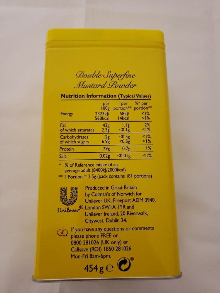 Colmans Dry Mustard Powder 16 Ounce