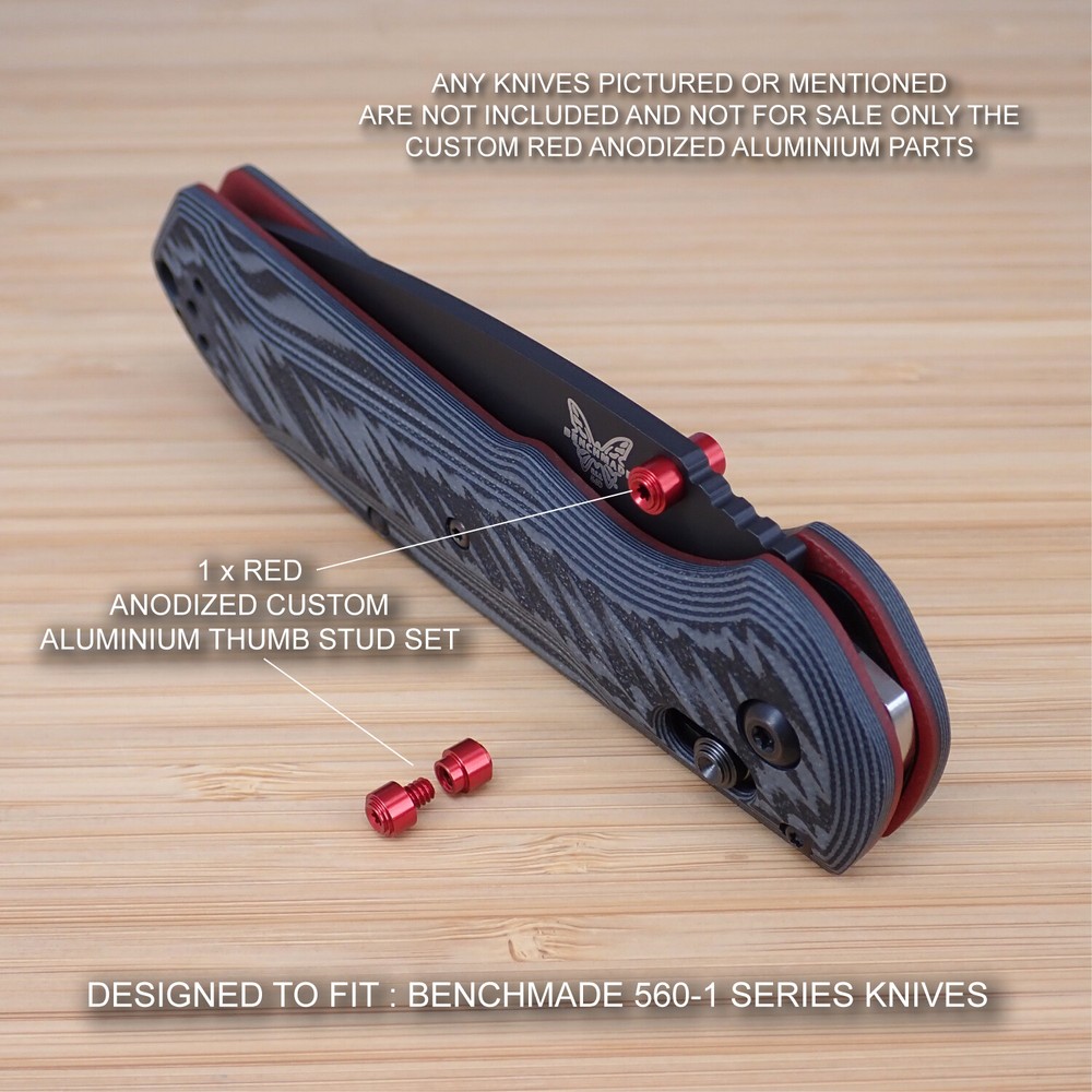 BENCHMADE 560BK-1 Super FREEK 2pc Custom Designed Thumb Stud Set Anodized RED