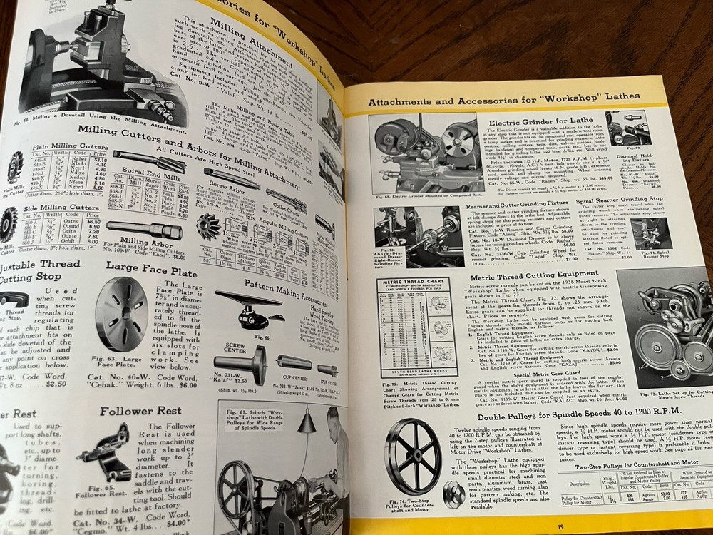 1938 South Bend Lathe Works Catalog