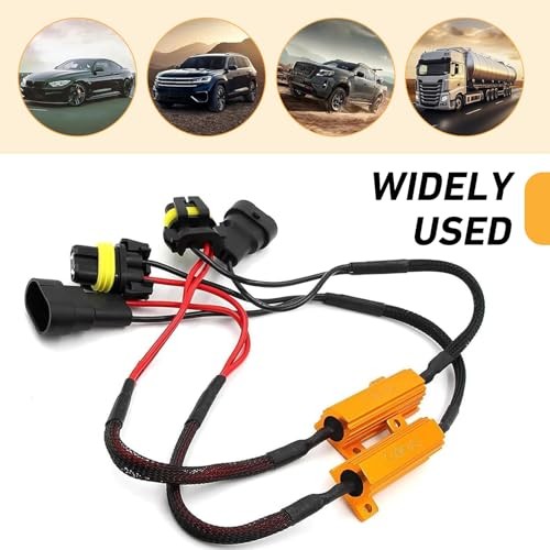 2 PCS 9006/HB4 LED Load Resistor Kit, 50W 6 Ohm Anti-Flicker Error Decoder,