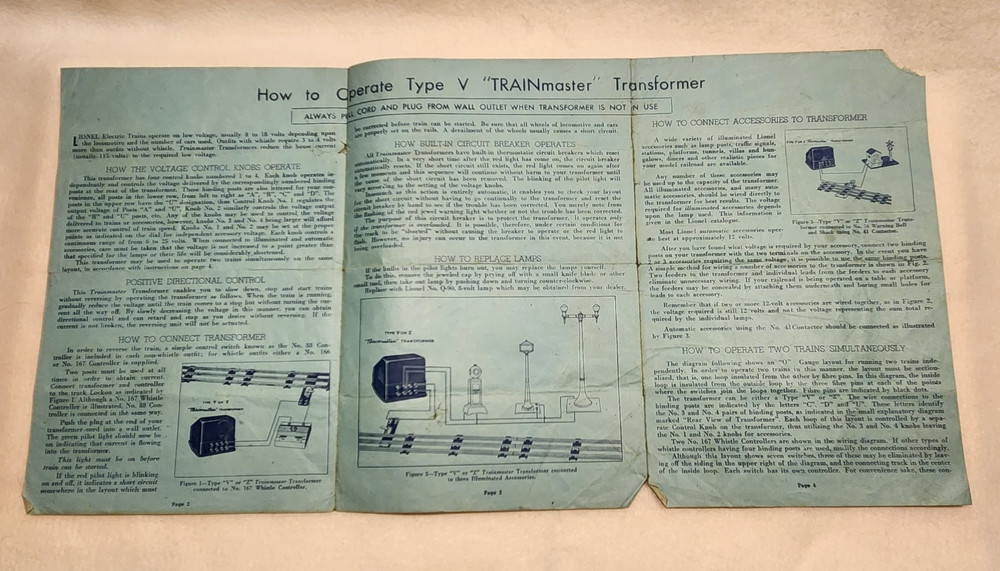 How to Operate Type V "TRAINmaster" Transformer pre-owned