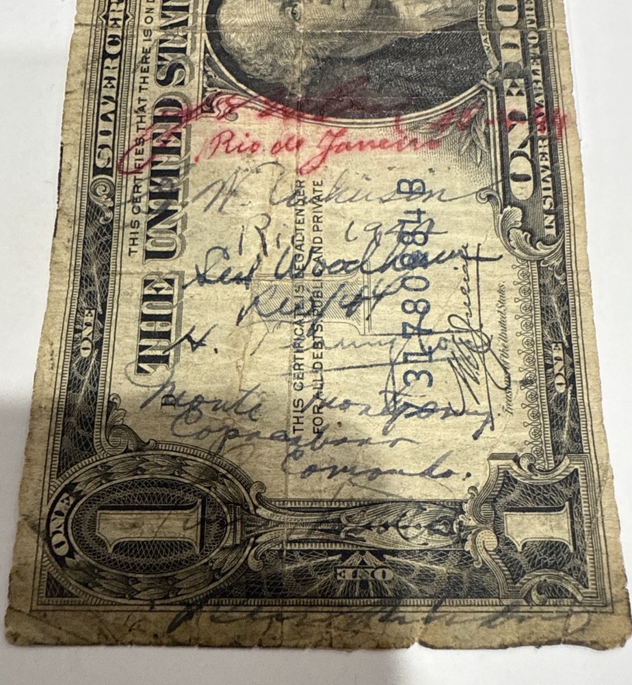 1935 A Silver Certificate Unique Rare Signed by several Unknown Potential Famous