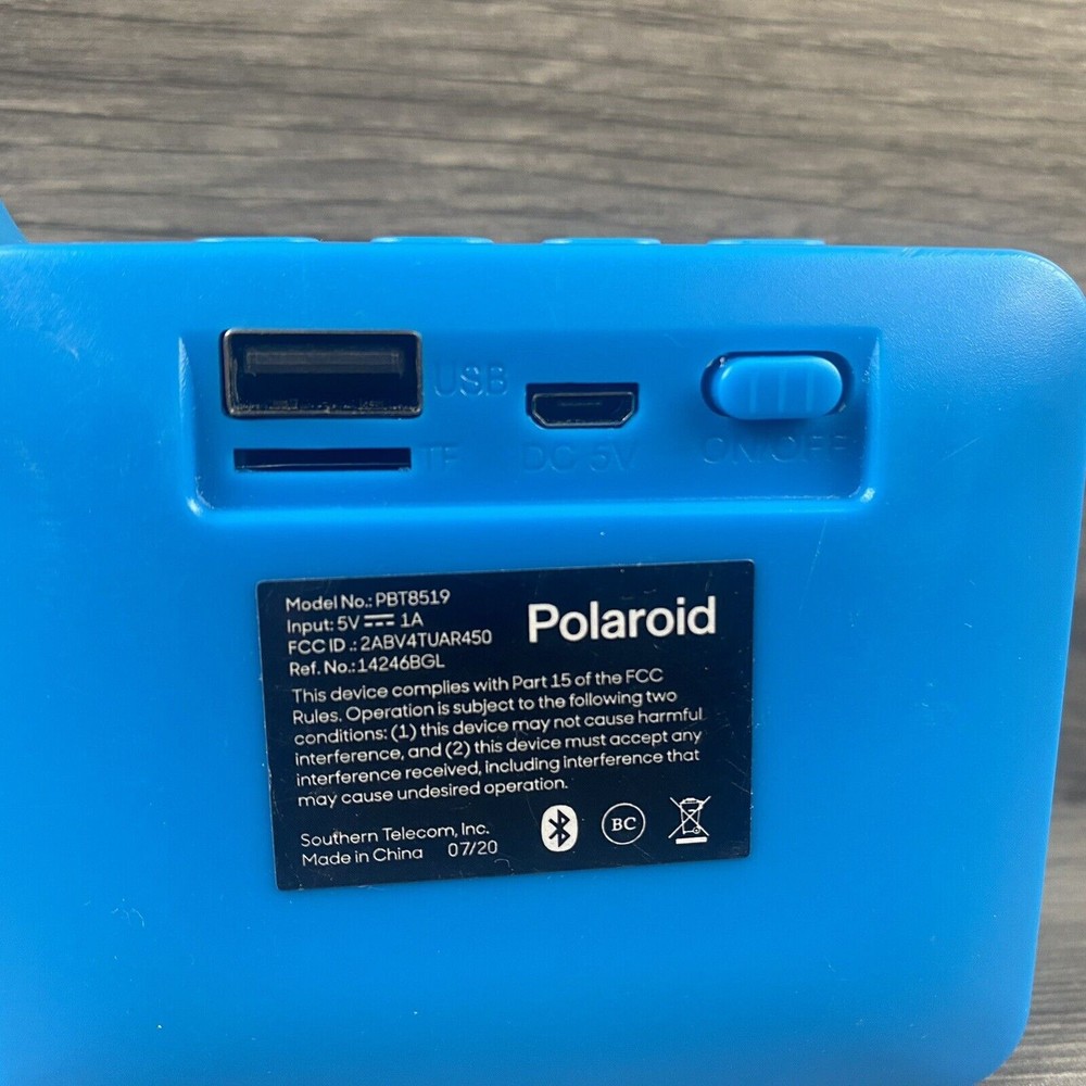 PORTABLE BLUE POLAROID BLUETOOTH SPEAKER WORKOUT TRAVEL TESTED