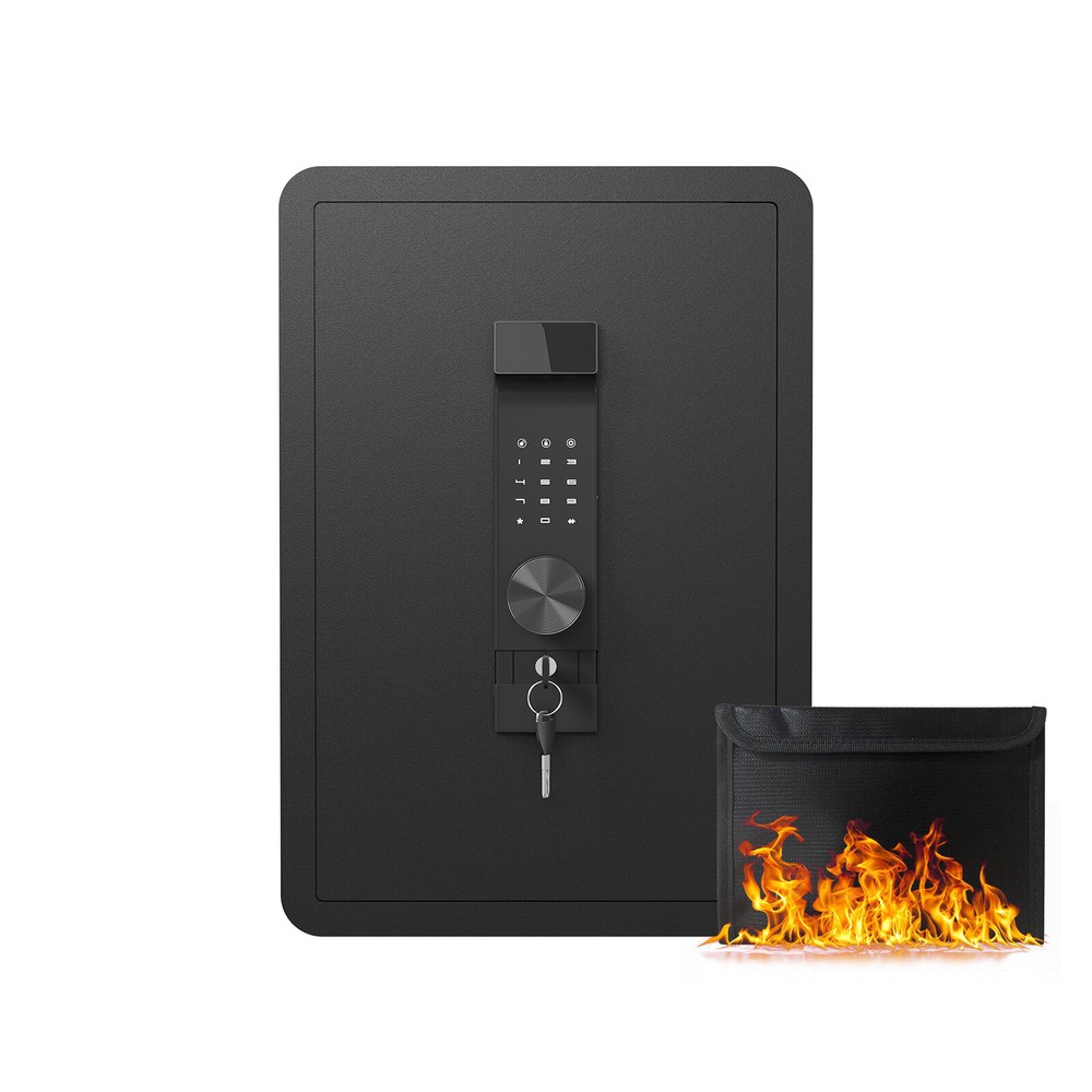 High Security Large-sized Safe Box with Fireproof and Waterproof Bag, 3.0 Cub Fe