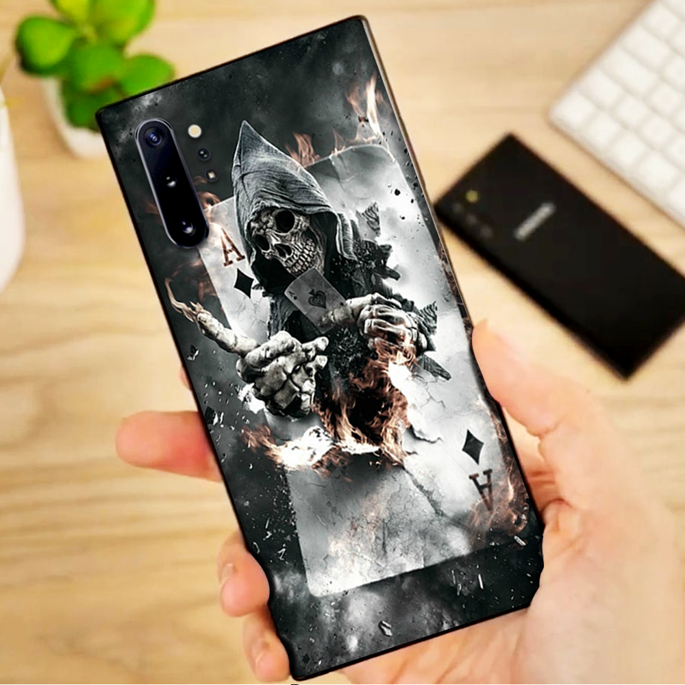 Skins Decal Wrap for Samsung Note 10 Plus Ace Diamonds Grim Reeper Skull