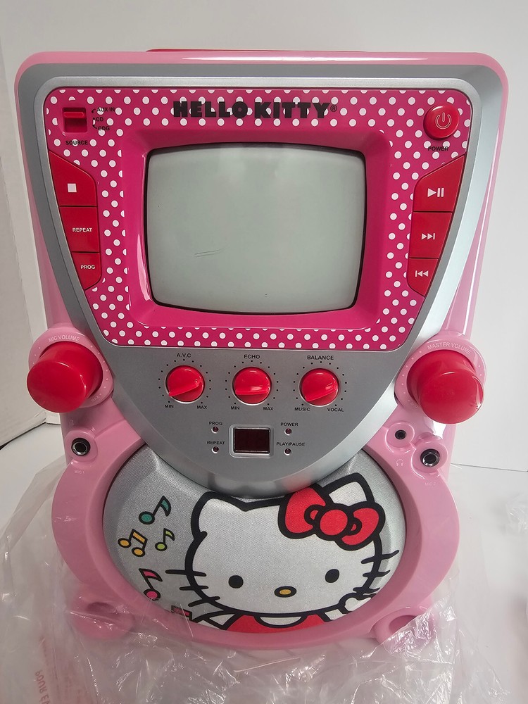 Hello Kitty CD+G Karaoke machine Microphone w Screen IPad & IPhone Connection