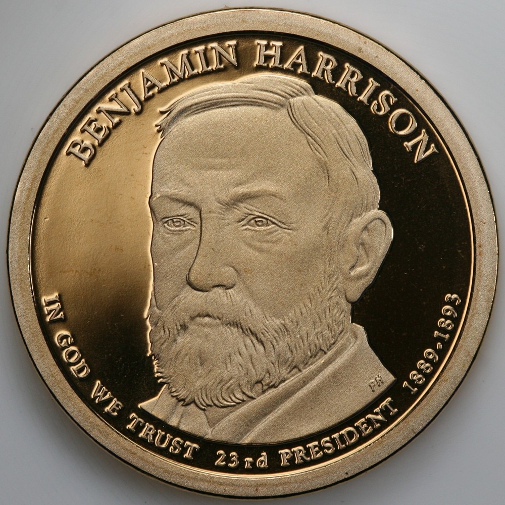 2012 S Gem DCam Proof Benjamin Harrison Presidential Dollar