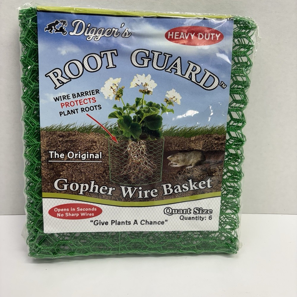Root Guard Gopher Wire Baskets, 6 Baskets, Quart Size, Plant Protection