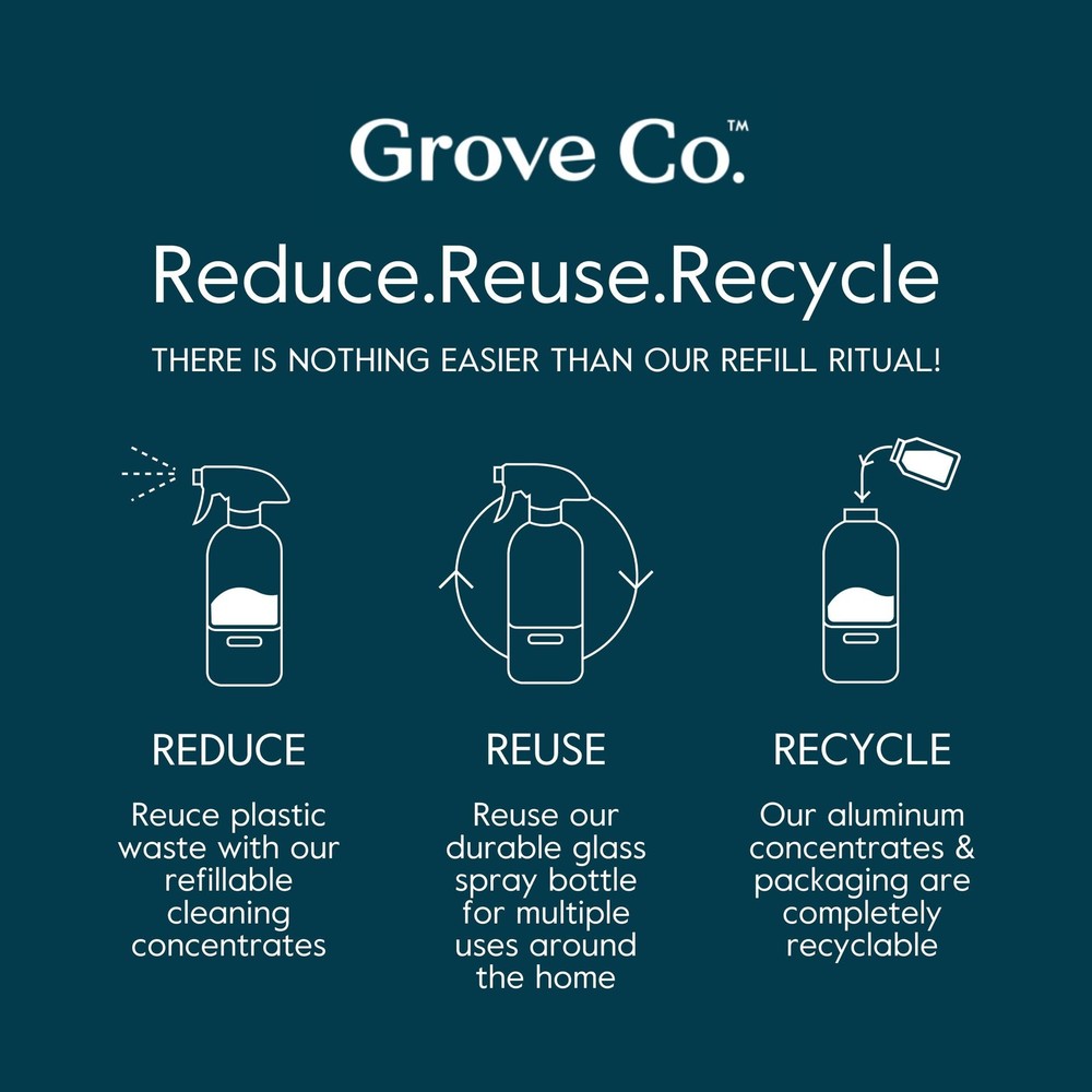 Grove Co. Multi-Purpose Cleaner, Refill Concentrate (6 x 1 Fl Oz) Plant-based...