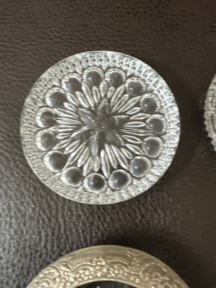 Fostoria Glass Coasters (4) - Two appear to be silver edged!
