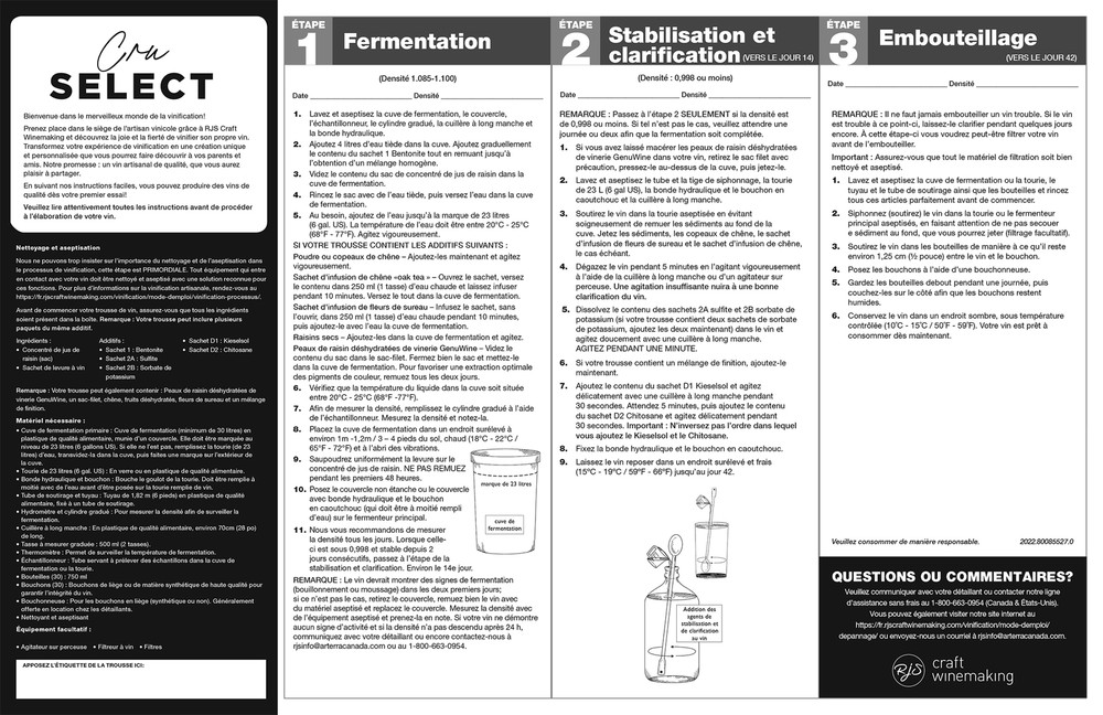 Wine Ingredient Kit - CRU SELECT Australian Style Shiraz