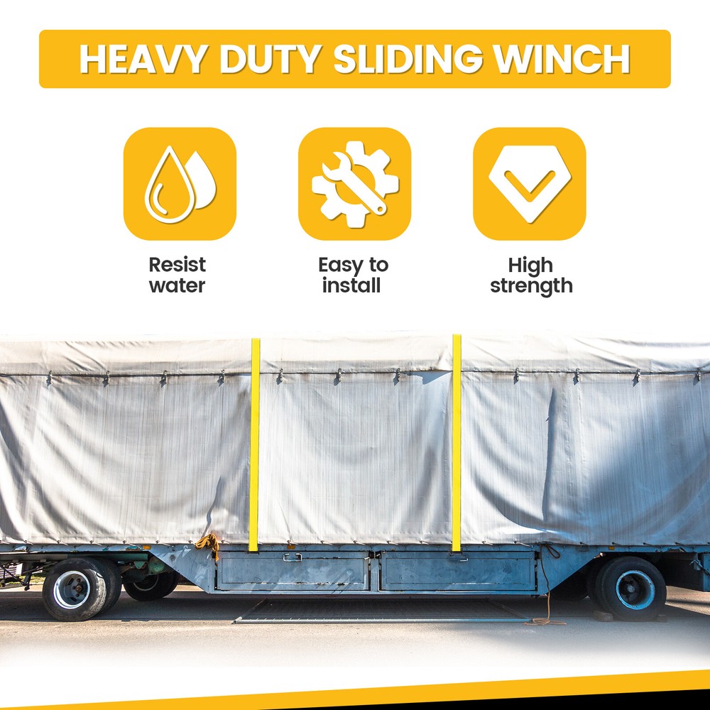 4Pcs Standard Weld-on Tie Down Winch 5,500Lbs for Webbing Within 2.75"