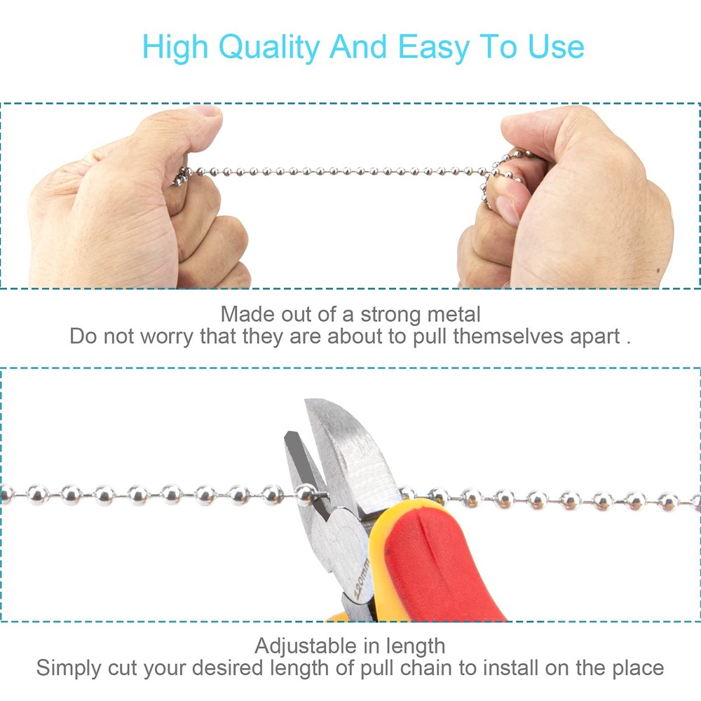 LINGTONG 2PCS Ceiling Fan Pull Chains, Premium Fan Pull Chain with 20-inches ...