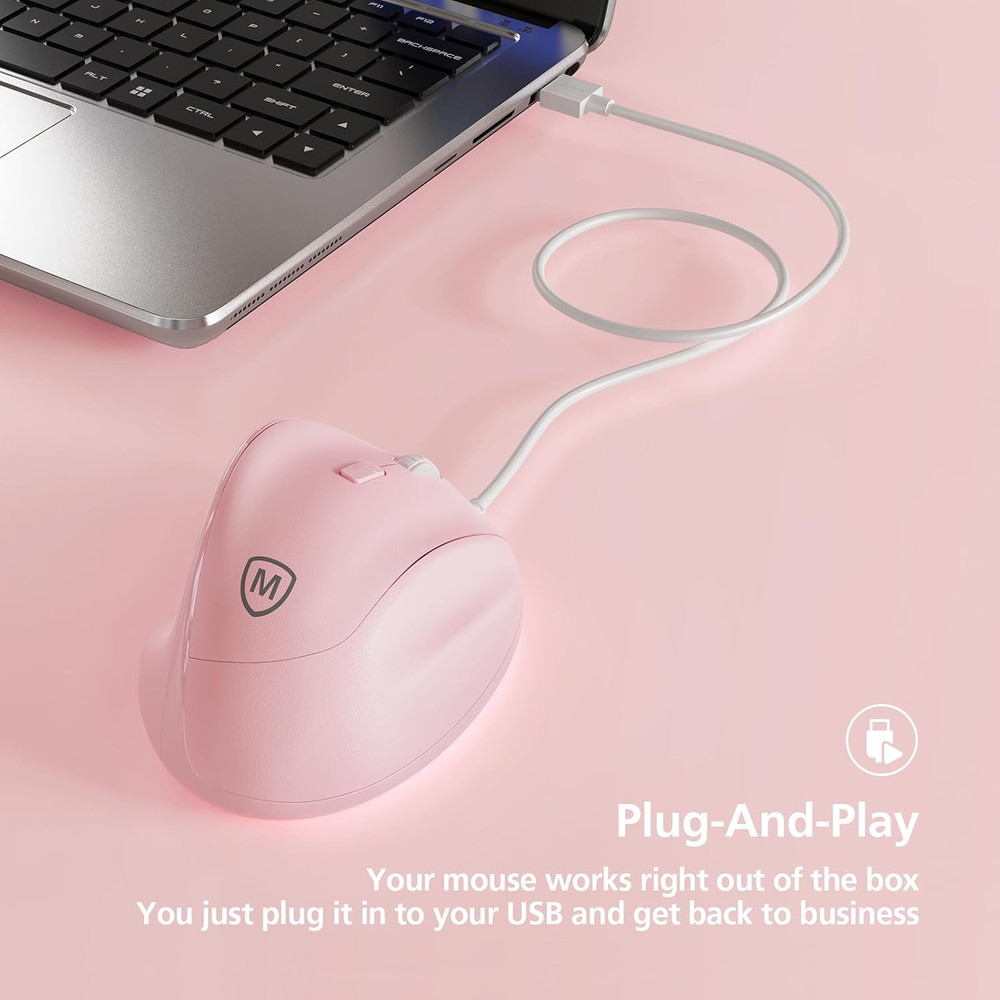 Micropack Ergonomic Mouse Wired for Laptop, PC Computer and Desktop