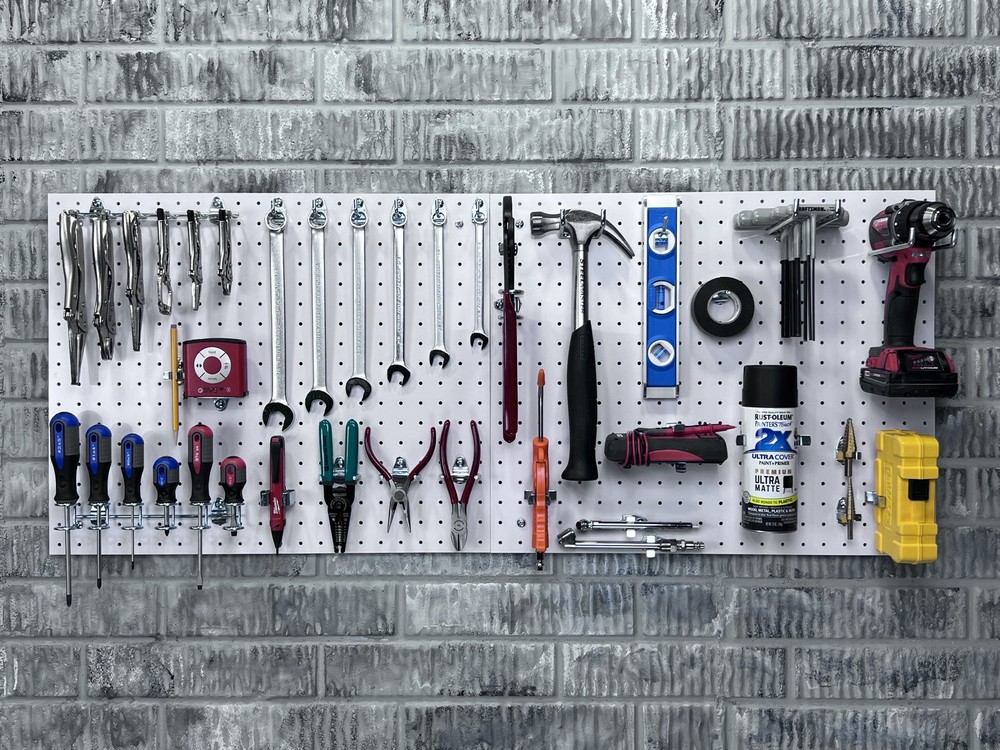 White Polypropylene Pegboard Panel 22x18 Inch 1/8 Inch Thick Wall Mount